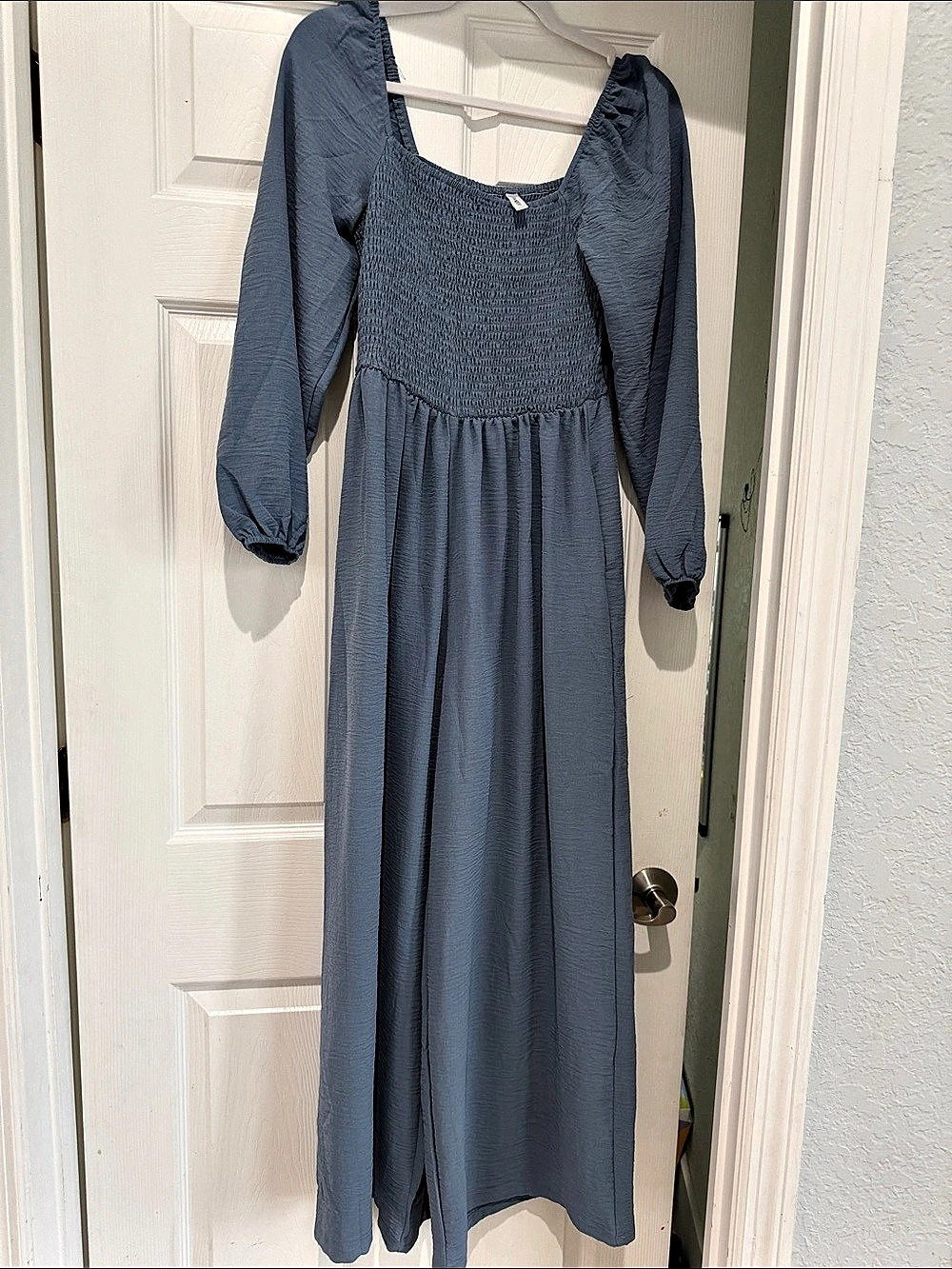 Dokotoo Smocked Jumpsuit in Blue Size Small Like New
